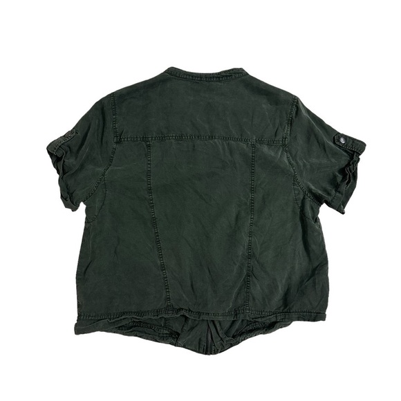 Torrid Shirt Zip Up Blouse Army Green Casual Military Plus Size 1X - Picture 3 of 6